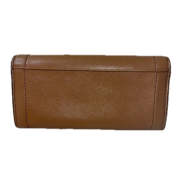 MICHAEL KORS KINSLEY Brown Leather Carryall Gold-Tone Hardware Wallet - Picture 16 of 16